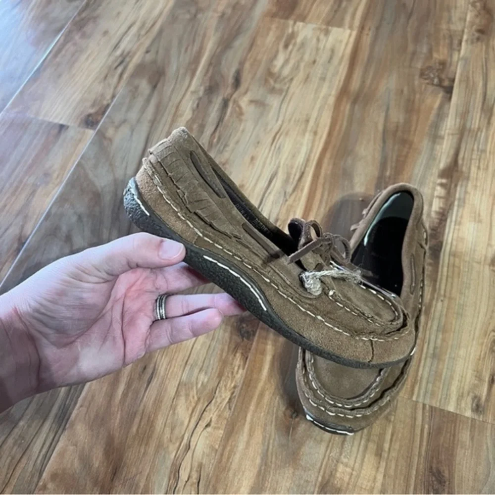 NEW LIL' DURANGO Little Kid Sz 3 Santa Fe Moccasin Loafer Shoe Brown Suede‎